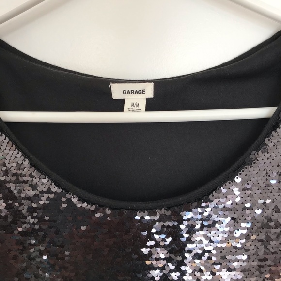 Garage Black Sequin Shift Dress - Picture 2 of 7